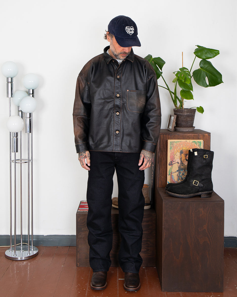 Indigofera Caleb Leather Jacket, Used Black