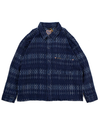 Indigofera Caleb Shirt, Sashiko Check, Indigo