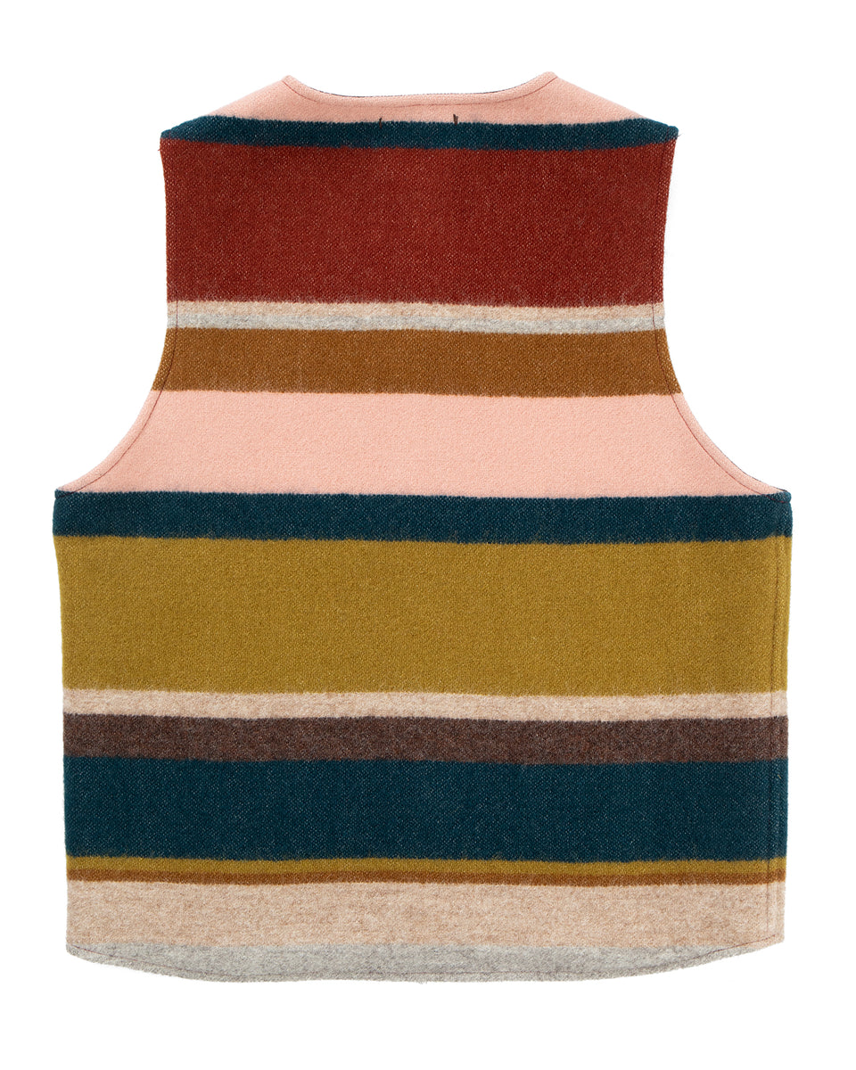 Indigofera Catskill Vest, Striped Wool Blanket