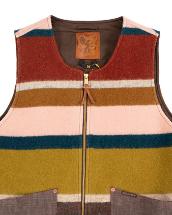 Indigofera Catskill Vest, Striped Wool Blanket