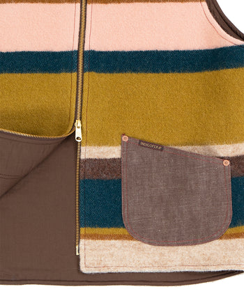 Indigofera Catskill Vest, Striped Wool Blanket