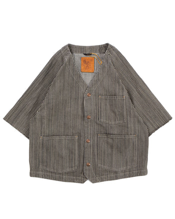 Indigofera Cobb Shirt, Hickory Stripe, Black / White