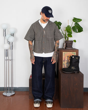 Indigofera Cobb Shirt, Hickory Stripe, Black / White