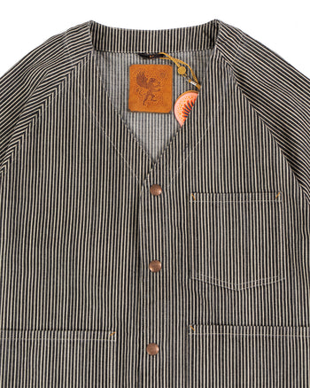 Indigofera Cobb Shirt, Hickory Stripe, Black / White