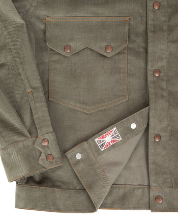 Indigofera Cooper Shirt, 13W Corduroy, Stone Green