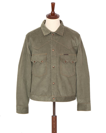 Indigofera Cooper Shirt, 13W Corduroy, Stone Green