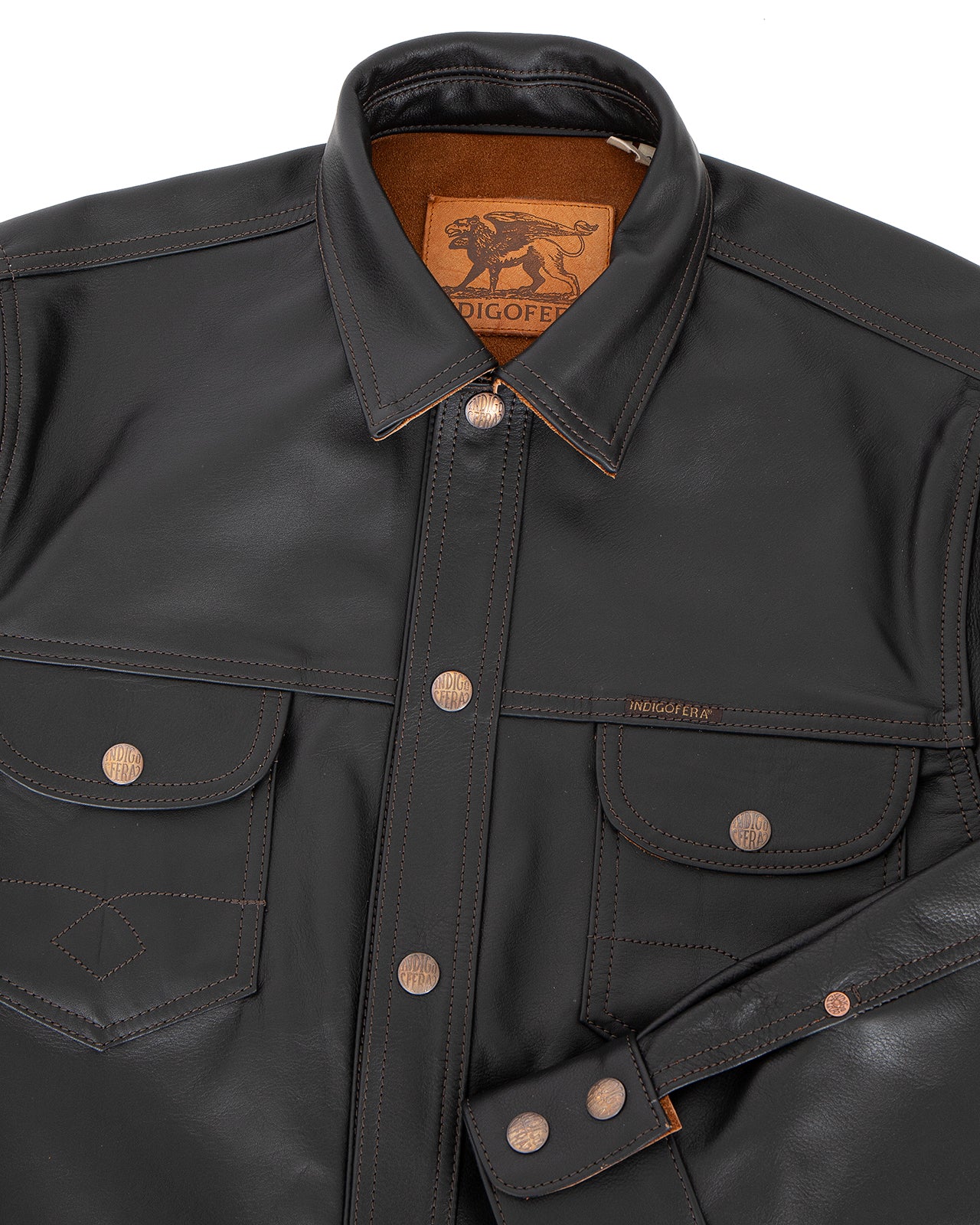 Indigofera Copeland Shirt, Black Leather, Teacore