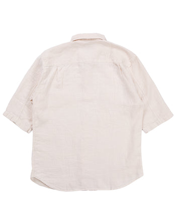 Indigofera Delray Shirt, Linen Canvas, Broken White