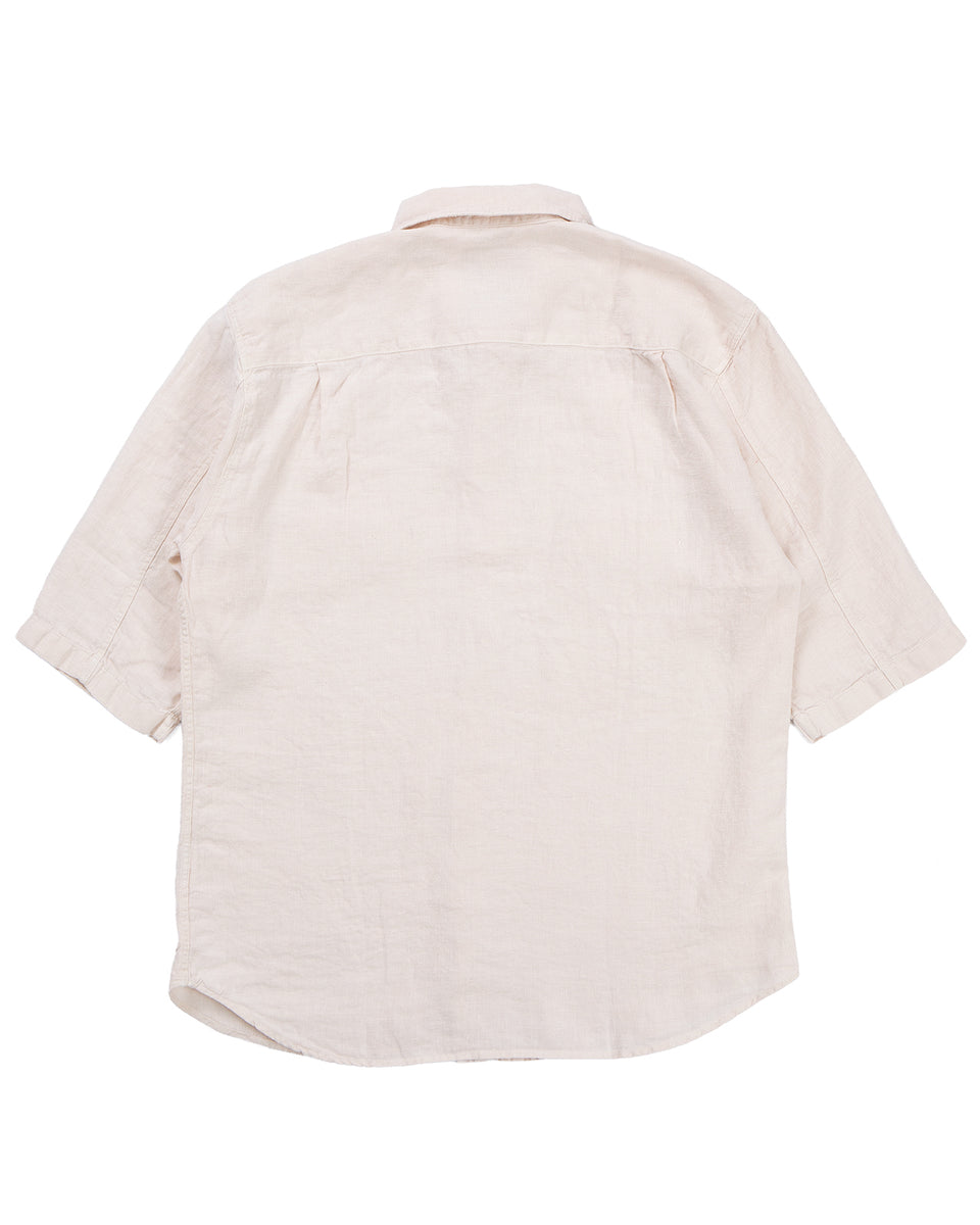 Indigofera Delray Shirt, Linen Canvas, Broken White
