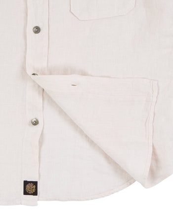 Indigofera Delray Shirt, Linen Canvas, Broken White