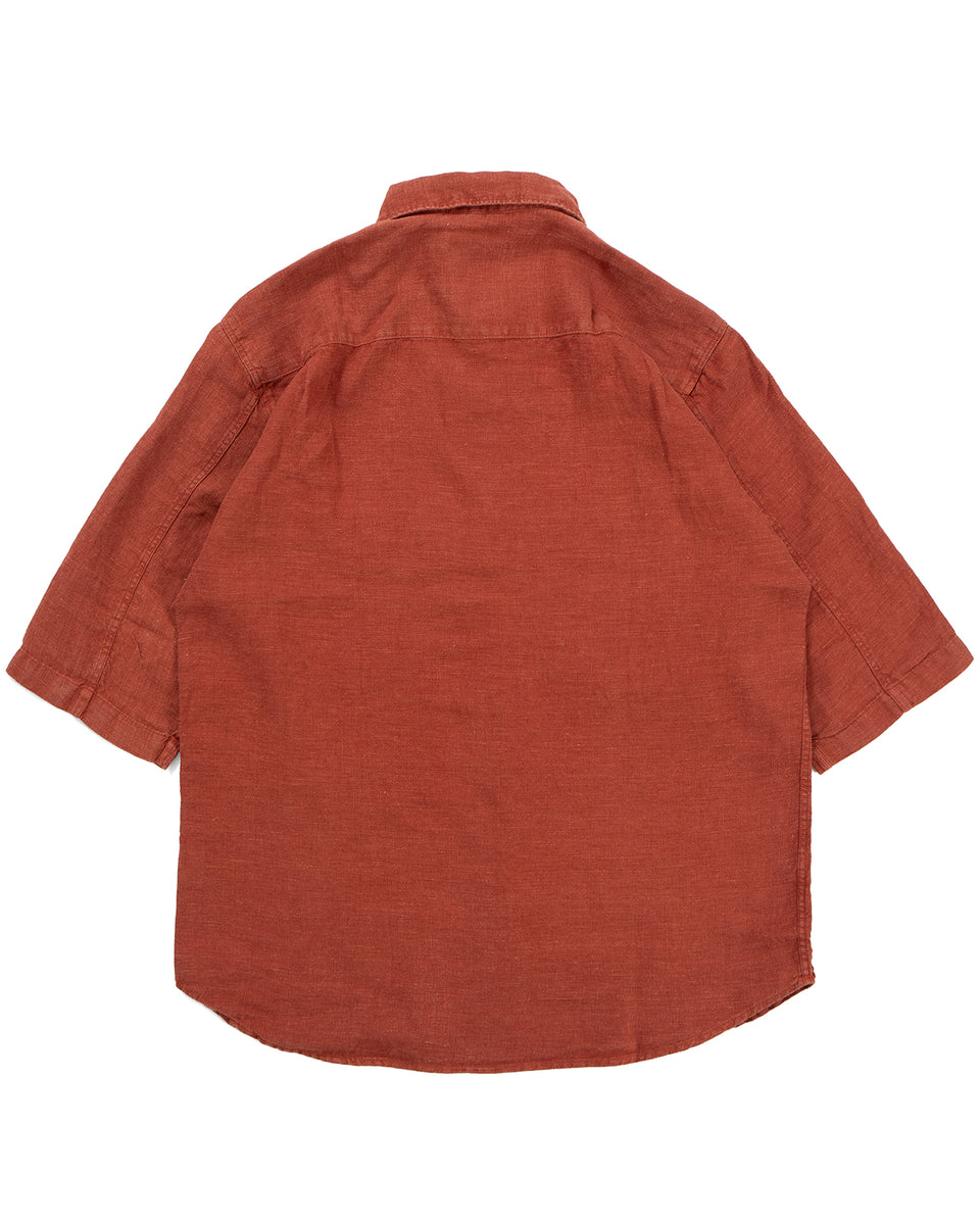 Indigofera Delray Shirt, Linen Canvas, Rust