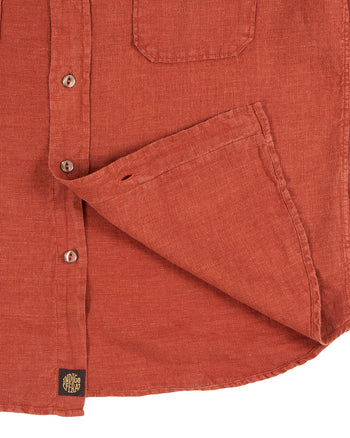 Indigofera Delray Shirt, Linen Canvas, Rust