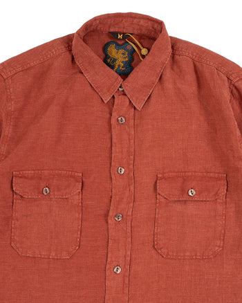 Indigofera Delray Shirt, Linen Canvas, Rust