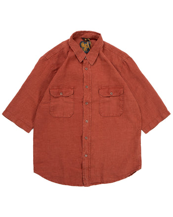 Indigofera Delray Shirt, Linen Canvas, Rust