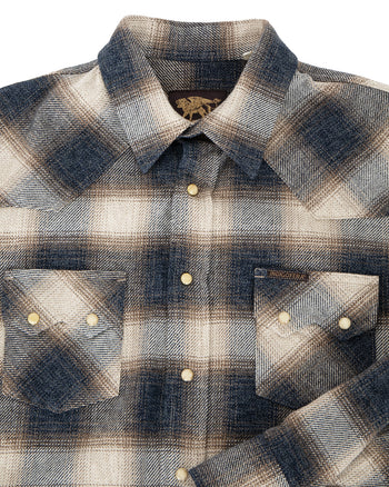 Indigofera Dollard Shirt, Flannel Check, Ecru / Beige / Grey