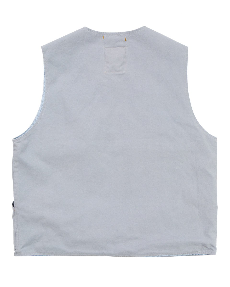 Indigofera Dryden Vest, Cotton Canvas, Dusty Blue