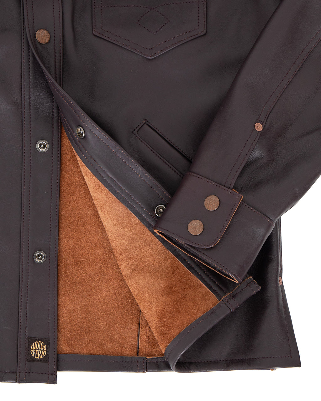 Indigofera Eagle Rising Leather Jacket, Dark Burgundy Tea Core