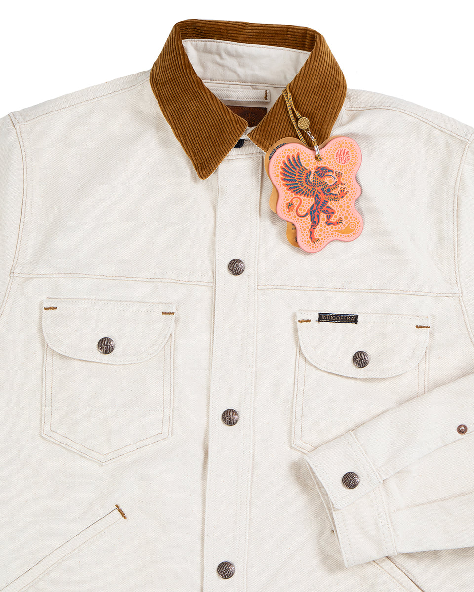 Indigofera Fargo Quarter Jacket, Smithson Canvas, Ecru, Soaked