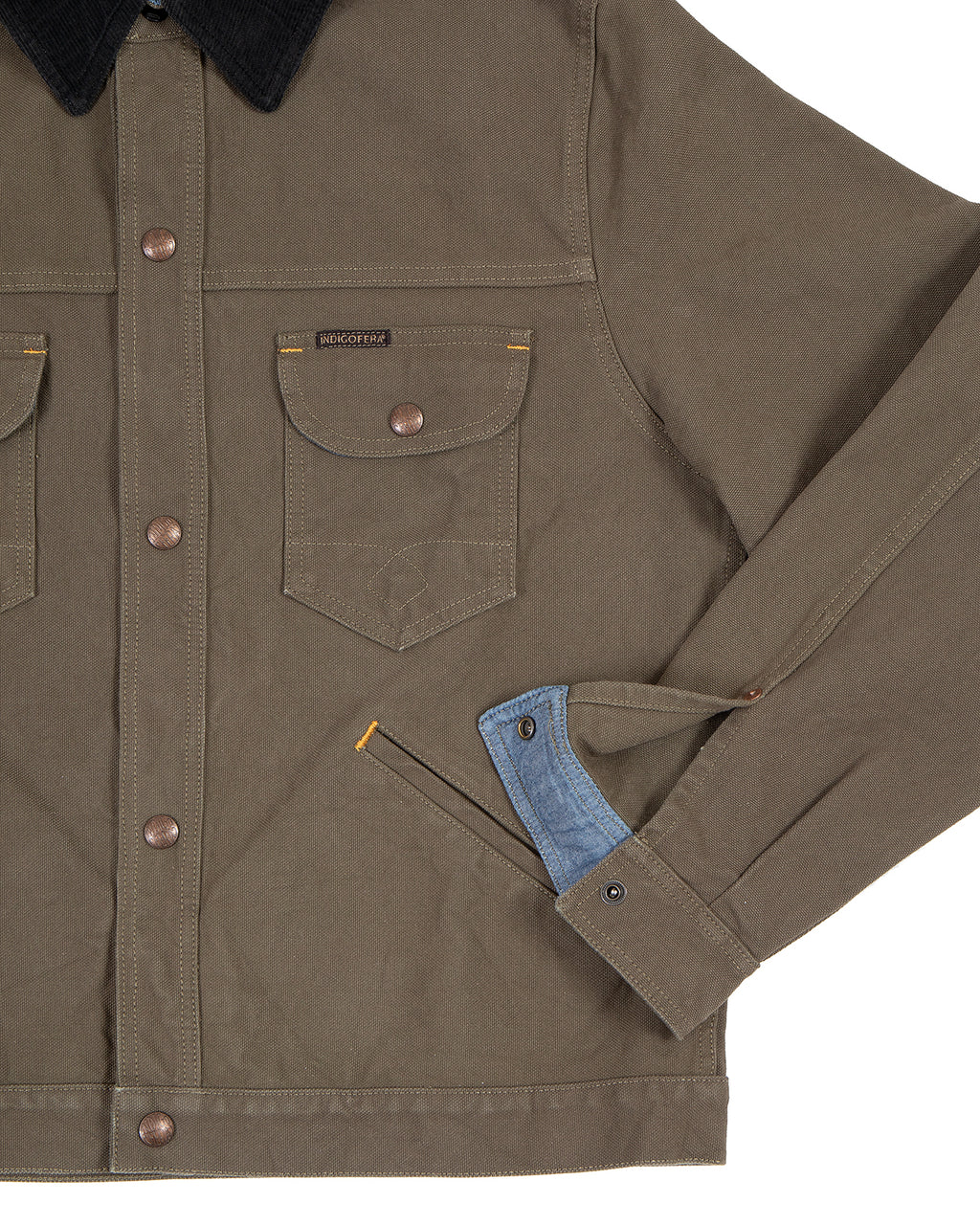 Indigofera Fargo Quarter Jacket, Smithson Canvas, Dark Olive
