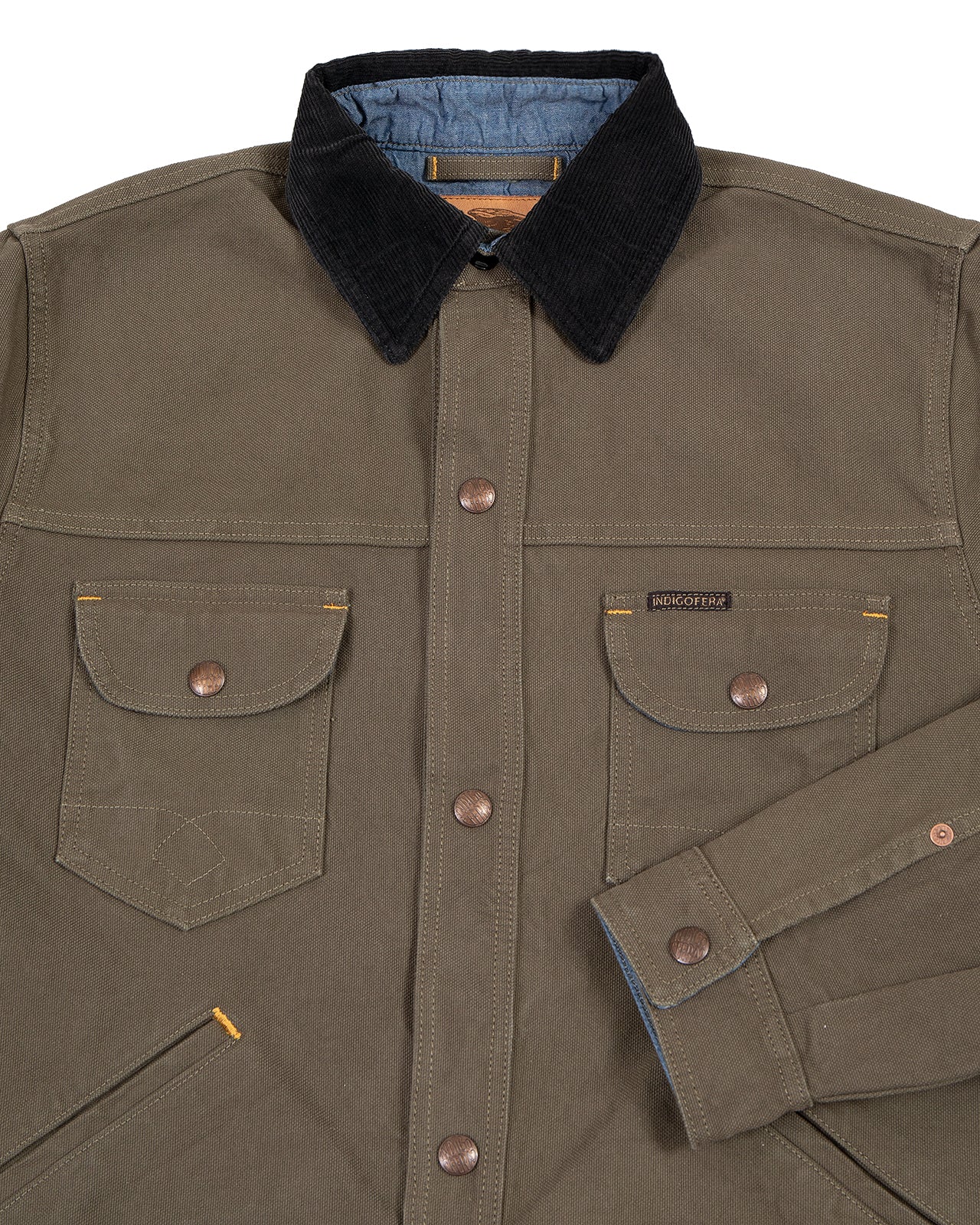 Indigofera Fargo Quarter Jacket, Smithson Canvas, Dark Olive
