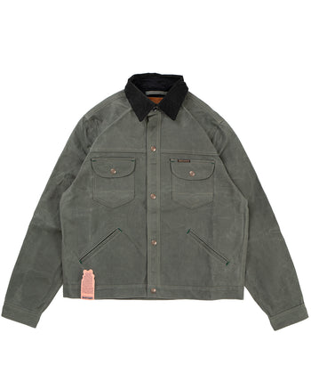Indigofera Fargo Quarter STP Jacket, Coated Canvas, Greyish Green