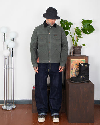 Indigofera Fargo Quarter STP Jacket, Coated Canvas, Greyish Green