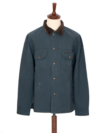 Indigofera Fargo Trucker Jacket, Smithson Canvas, Petrol