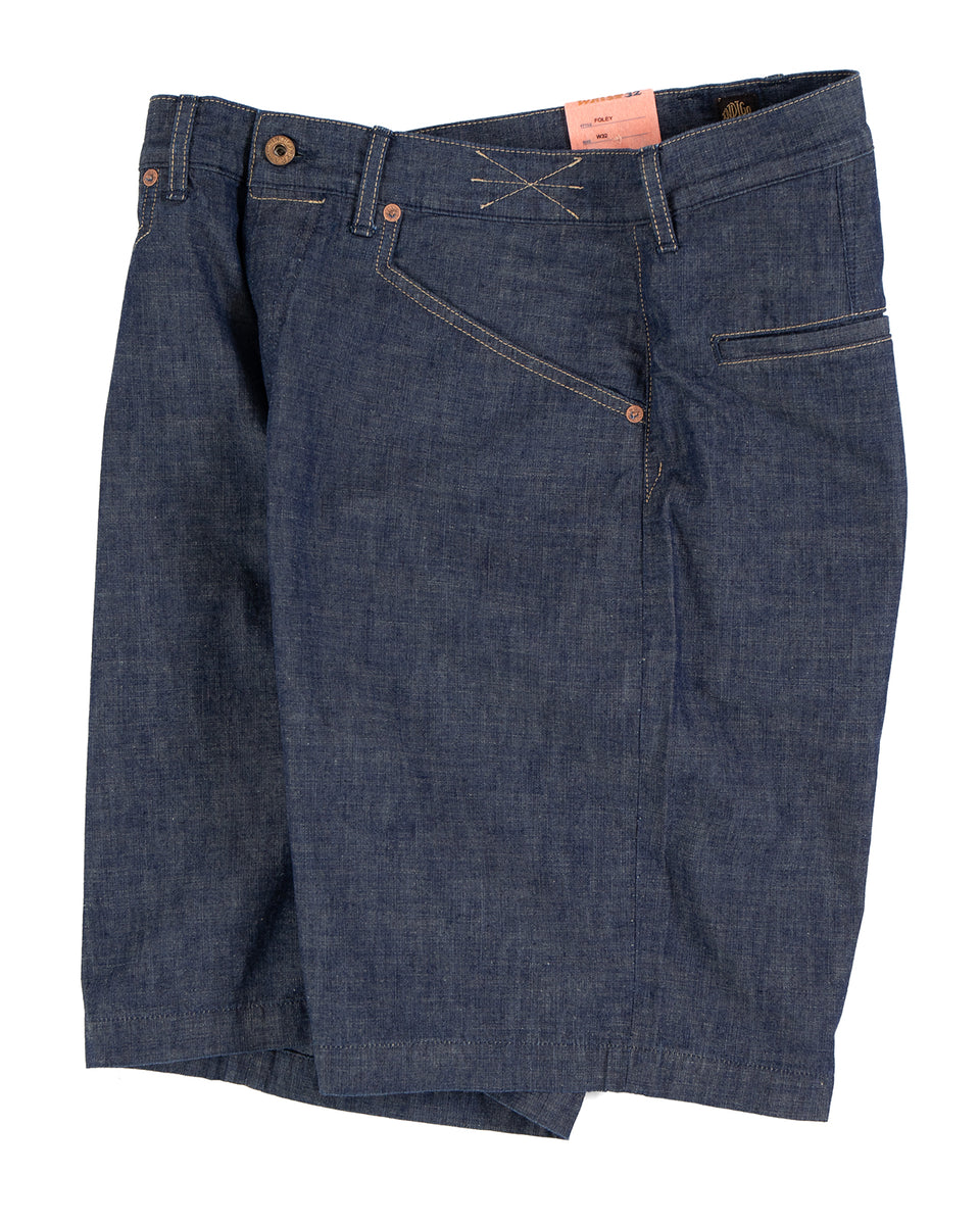 Indigofera Foley Shorts, Military Chambray, Soaked