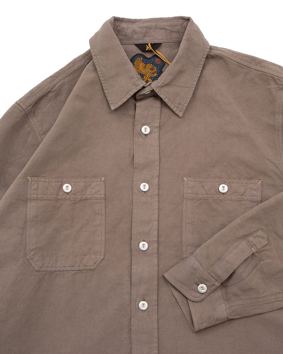 Indigofera McAllen Shirt, Cotton / Linen Canvas, Clay Soil