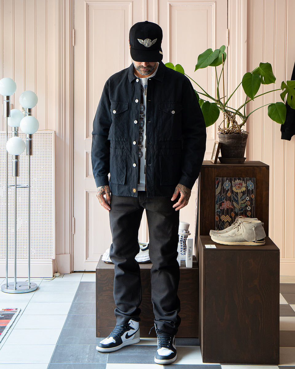 Indigofera Holt Shirt, Cotton / Linen Canvas, Marshall Black