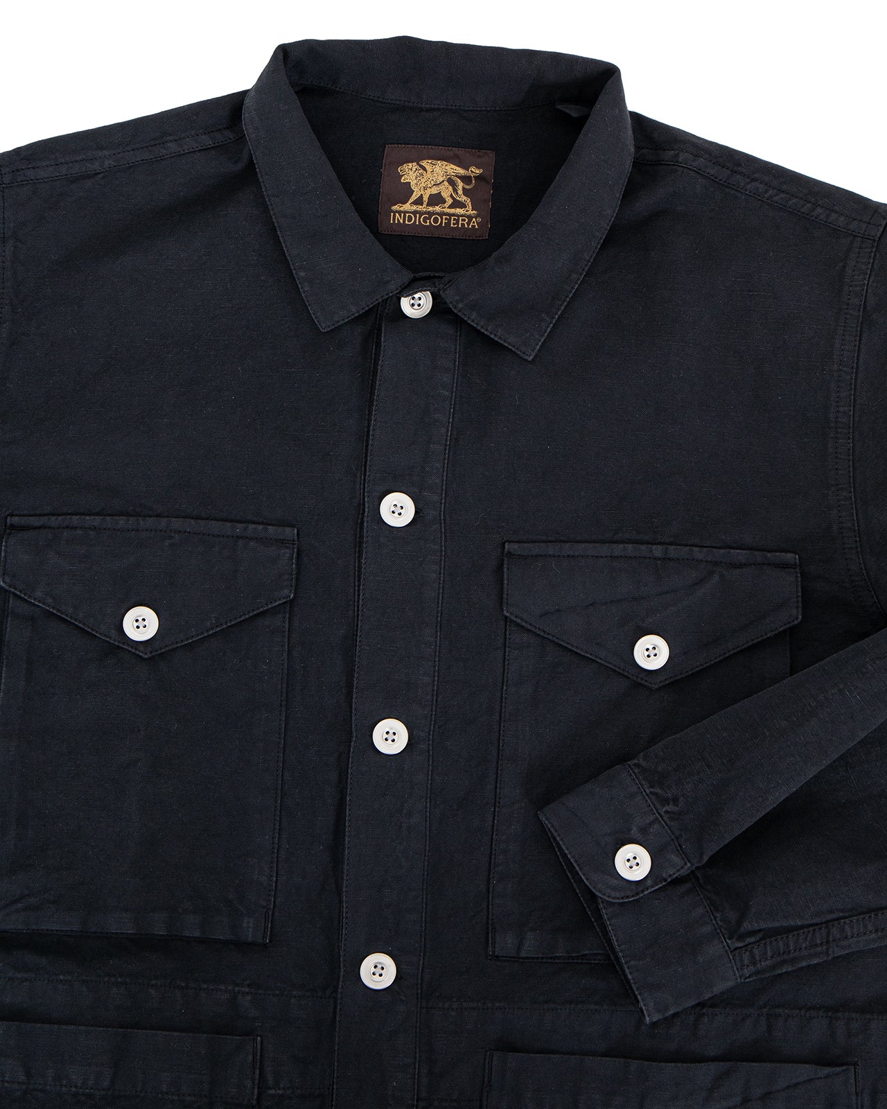 Indigofera Holt Shirt, Cotton / Linen Canvas, Marshall Black
