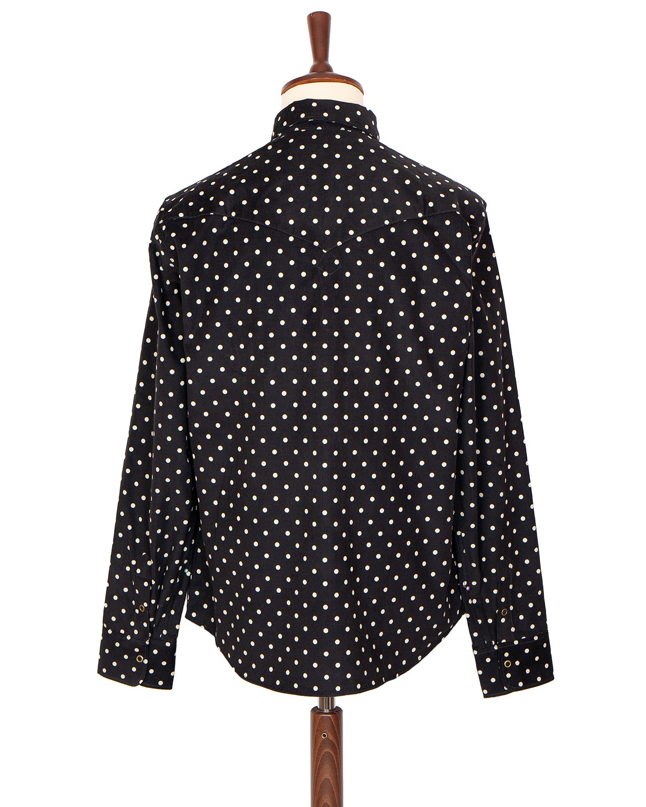 Indigofera Ike Shirt, Corduroy Polkadot, Black
