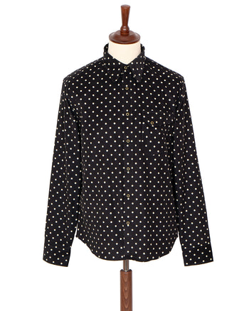 Indigofera Ike Shirt, Corduroy Polkadot, Black