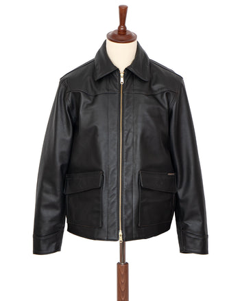 Indigofera Robertson Leather Jacket Black Tea Core