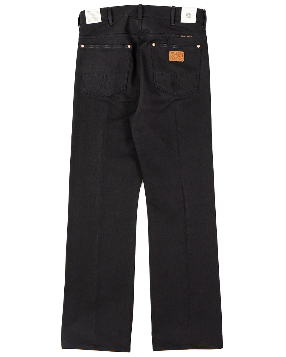 Indigofera Wyatt Jeans, Uneven Broken Twill, Black