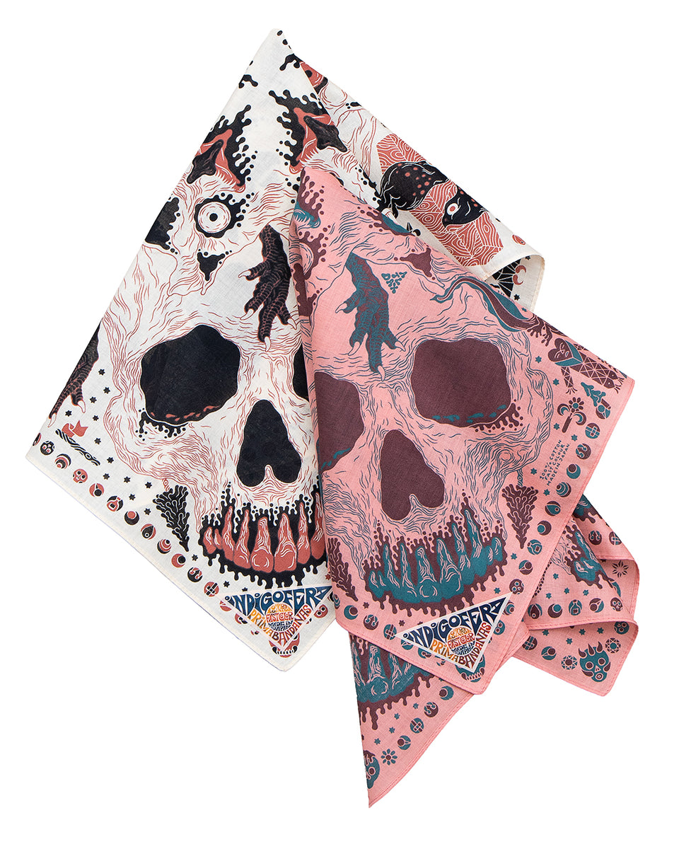 Indigofera Loa Bandana, Pink / Brown / Turquoise