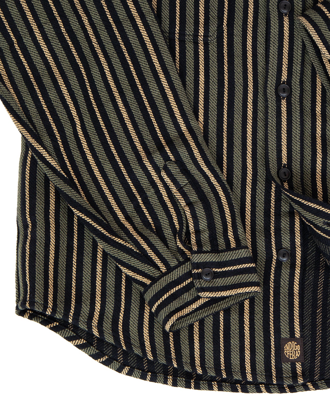 Indigofera McAllen Shirt, Twill Stripe, Black / Beige / Grey