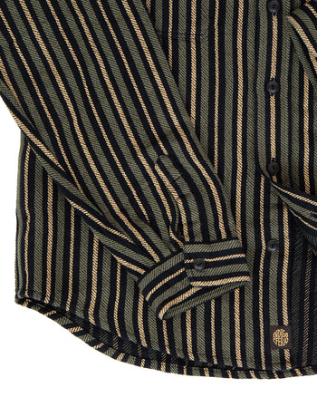 Indigofera McAllen Shirt, Twill Stripe, Black / Beige / Grey