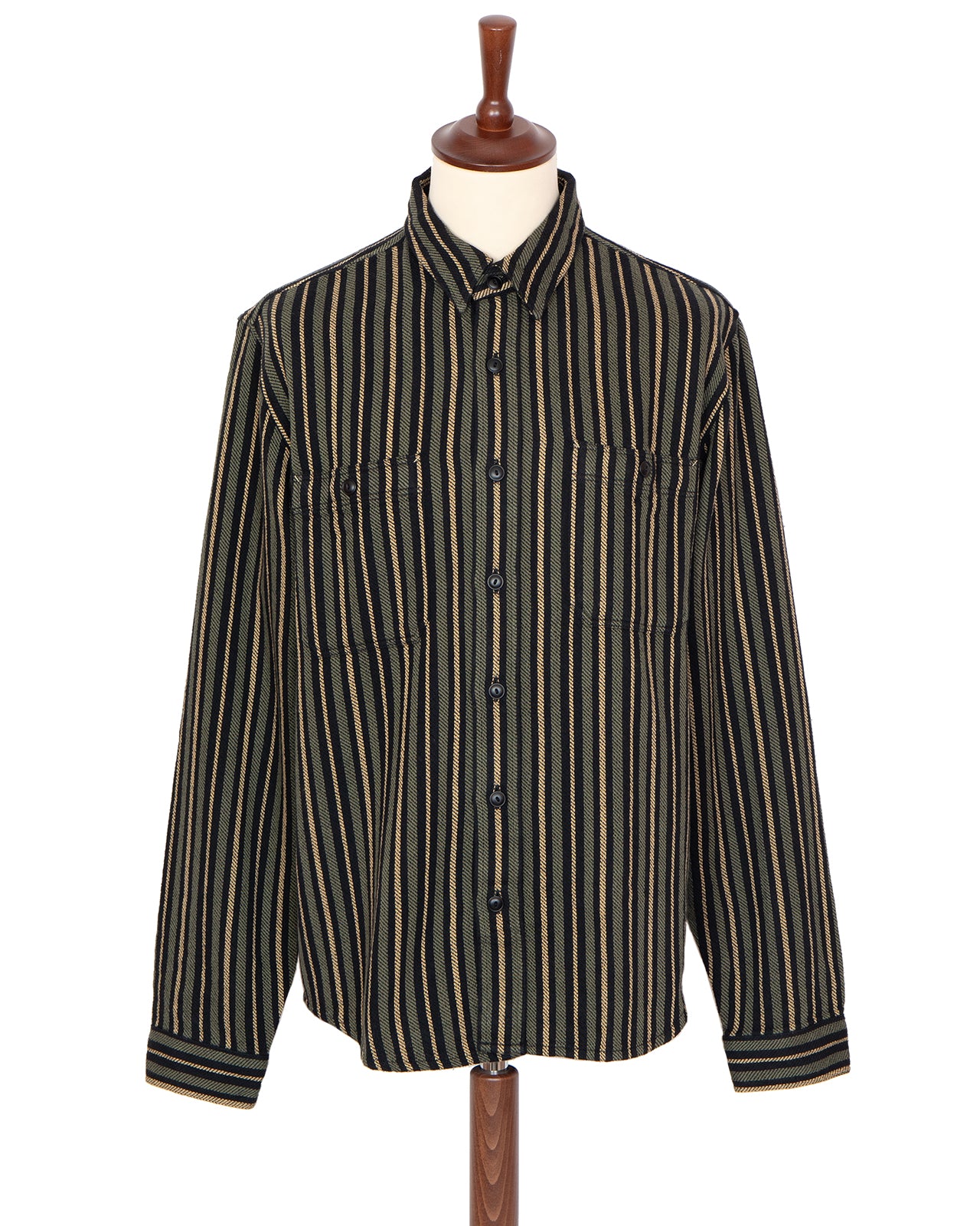 Indigofera McAllen Shirt, Twill Stripe, Black / Beige / Grey