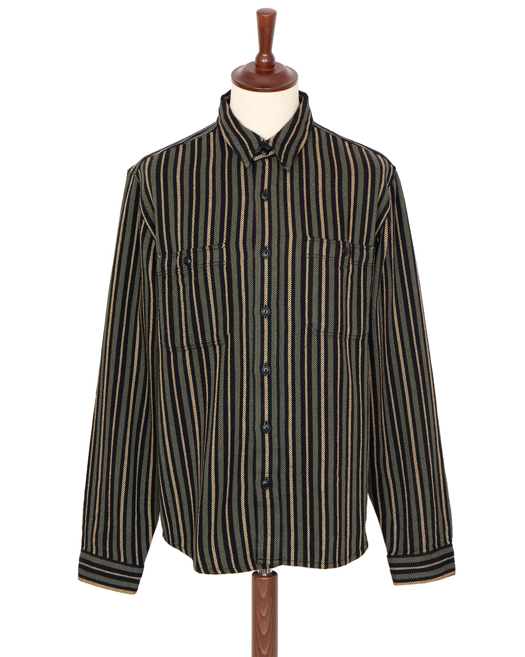 Indigofera McAllen Shirt, Twill Stripe, Black / Beige / Grey