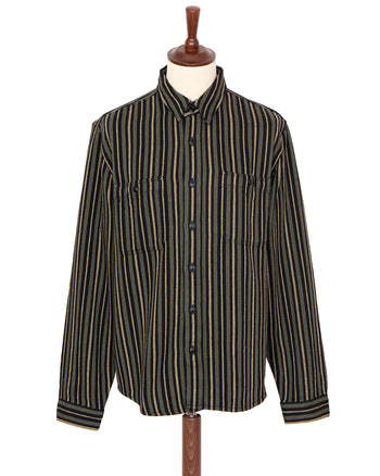 Indigofera McAllen Shirt, Twill Stripe, Black / Beige / Grey