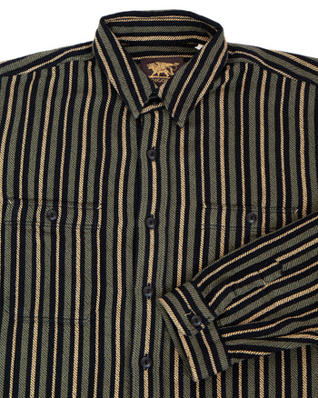 Indigofera McAllen Shirt, Twill Stripe, Black / Beige / Grey