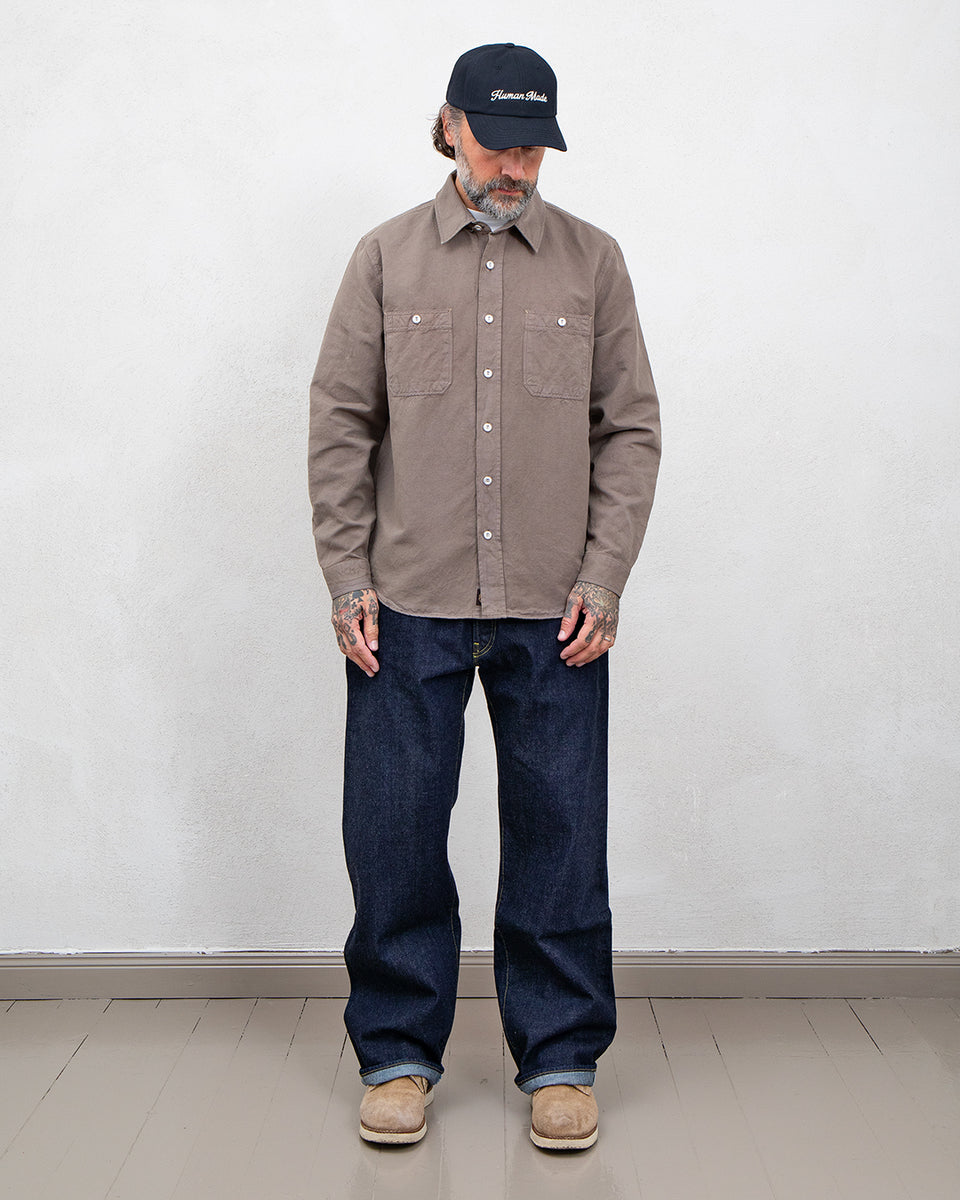 Indigofera McAllen Shirt, Cotton / Linen Canvas, Clay Soil