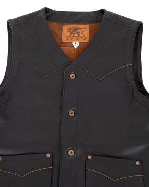 Indigofera Monroe Leather Vest, Black Tea Core