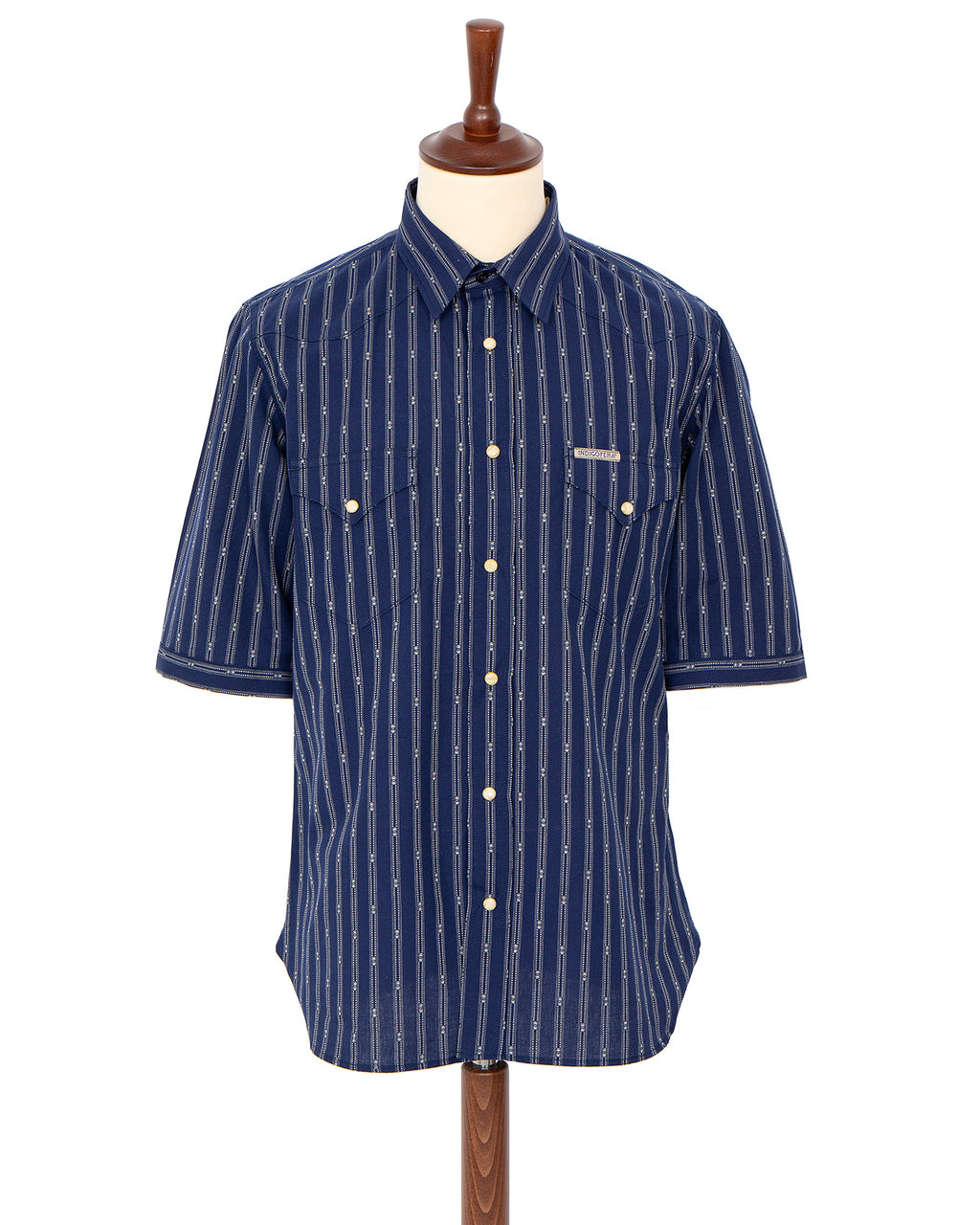 Indigofera Randy Shirt, Cotton Stripe, Indigo / White