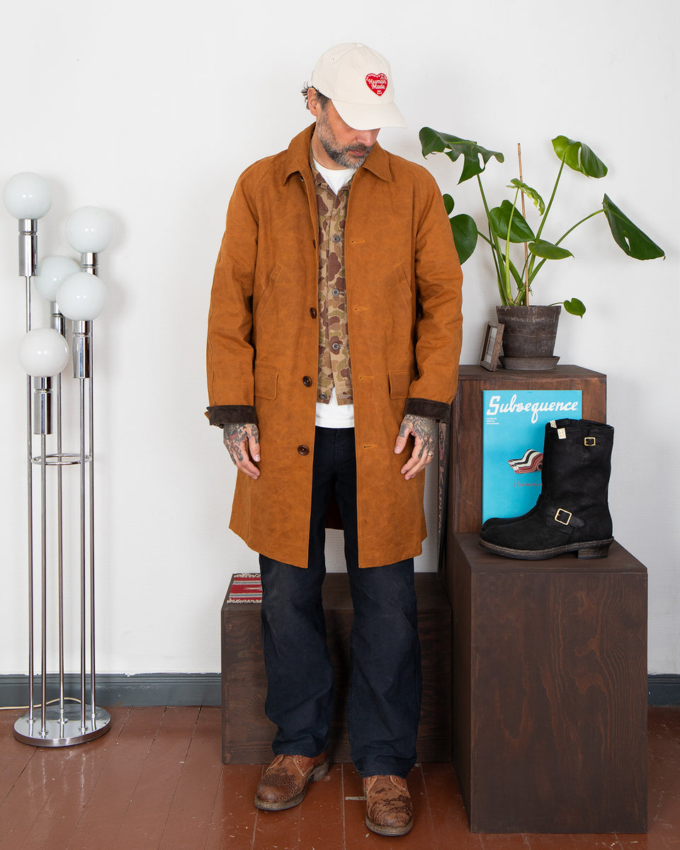 Indigofera Raven Coat, Coated Cotton Twill, Brown