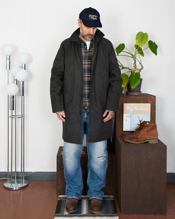 Indigofera Raven Coat, Coated Cotton Twill