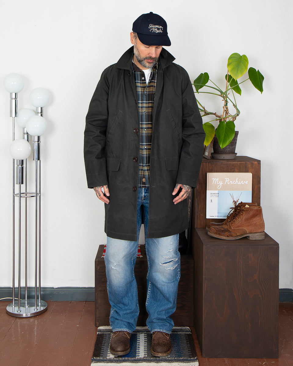 Indigofera Raven Coat, Coated Cotton Twill