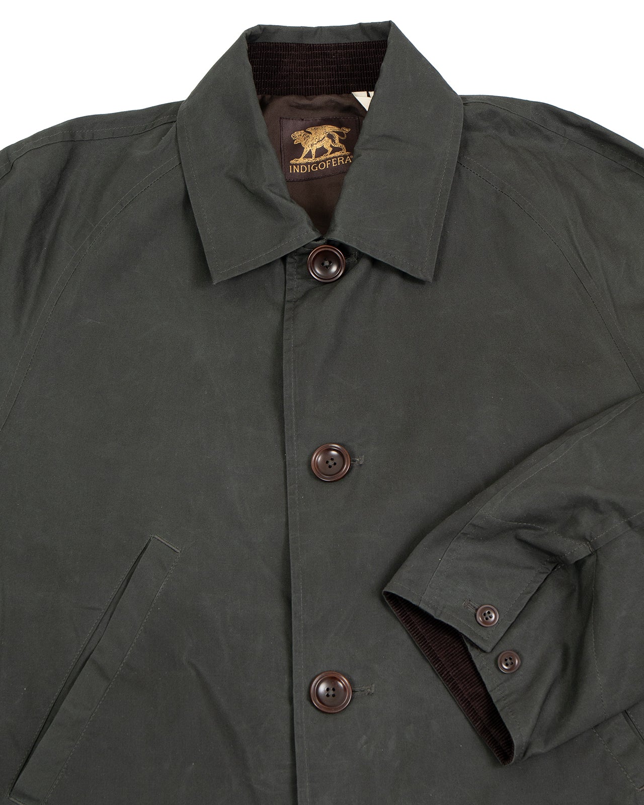 Indigofera Raven Coat, Coated Cotton Twill