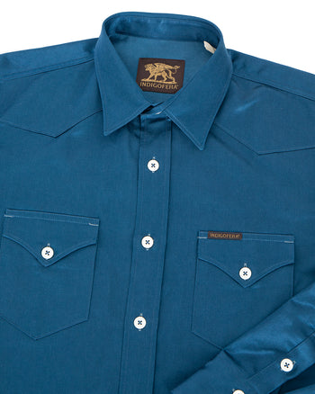 Indigofera Reynolds Shirt, Cotton / Rayon Twill, Royal Blue